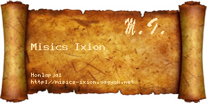 Misics Ixion névjegykártya